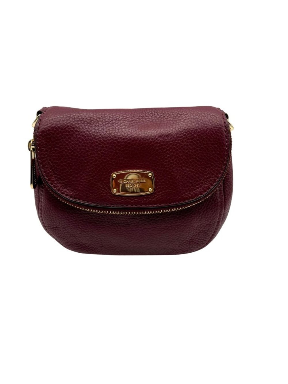 Michael Kors Burgundy Bedford Pebbled Leather Crossbody